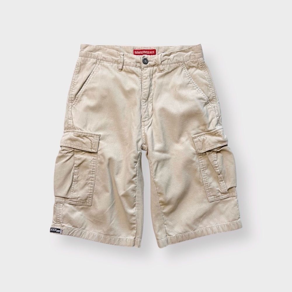 Vtg 90s Y2K Unionbay Corduroy Cargo Shorts, Skater Grunge 30 Skate Long 6 Pocket